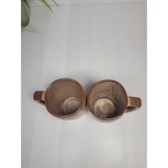 2 Vintage Frankoma Pottery GrandMugs Plainsman Brown Satin Mug 5M - Picture 4 of 5